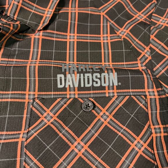 Harley-Davidson Genuine Motor Clothes Performance Plaid Shirt Men’s Size Large - Picture 11 of 14